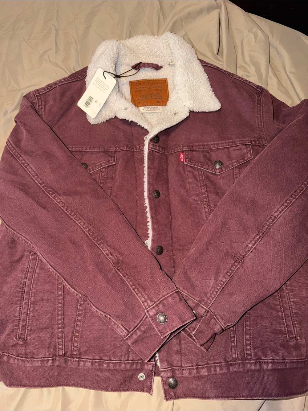 Levi's Plum Sherpa-Lined Denim Truck Jacket